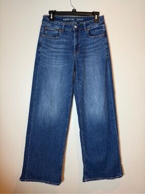 American Eagle Low Rise Baggy Wide Leg Jeans Size 2 (Fits 28 Waist)